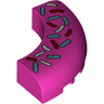 Brick, Round Corner 5 x 5 x 1 without Studs with Medium Azure, Red and White Topping Pattern (Donut / Doughnut)