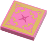 Tile 2 x 2 with Gold and Magenta Oriental Cushion Pattern