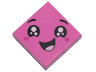 Tile 2 x 2 with Face, Smile Open Mouth, Black Eyes with White Pupils, Raised Eyebrows, Red Cheeks Pattern