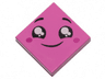 Tile 2 x 2 with Face, Smile, Black Eyes with White Pupils, Raised Eyebrows, Red Cheeks Pattern