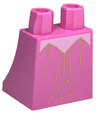 Lower Body, Skirt with Bright Pink Pointed Shape and Gold Lines and Stars Pattern