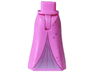 Mini Doll Hips and Skirt Full Length with Silver Inset, Circles and Sparkles and Magenta Lines Pattern - Thin Hinge