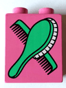 Duplo, Brick 1 x 2 x 2 with Comb and Brush Pattern