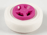 Wheel 8mm D. x 6mm with White Tire 14mm D. x 4mm Smooth Small Single (4624 / 3139)