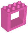 Duplo Door / Window Frame 2 x 4 x 3 Flat Front Surface, Completely Open Back