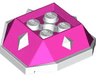Shell with 4 Recessed Studs and Hole with Molded White Bottom and Spikes Pattern