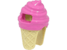 Minifigure, Headgear Head Cover, Costume Ice Cream with Molded Tan Cone Pattern
