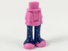 Mini Doll Hips and Skirt Layered, Dark Blue Leggings with Dark Azure Planets, Dark Pink Shoes Pattern - Thick Hinge
