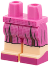 Hips and Legs with Molded Light Nougat Lower Legs / Boots and Printed Pleated Skirt, Magenta Shoes Pattern