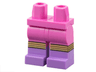 Hips and Legs with Molded Medium Lavender Lower Legs / Boots and Printed Gold Knee Straps with Black Stripes Pattern