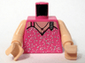 Torso Speed Racer Spaghetti Strap Top with Silver Flecks and Necklace Pattern / Light Nougat Arms / Light Nougat Hands