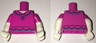 Torso Shirt with Collar, Lavender Ruffles and Button Pattern / White Arms with Molded Dark Pink Short Sleeves Pattern / White Hands