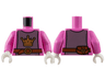 Torso Armor Silver Breastplate with Gold Crown, Reddish Brown Belt with Buckle Pattern / Dark Pink Arms / White Hands