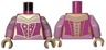 Torso Female Corset and Bright Pink and White Dress, Gold Sparkles Pattern / Bright Pink Arms with White Trim Pattern / Light Nougat Hands