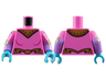 Torso Female Uniform with Gold Shoulder Armor with Rivets and Belt with Oval Buckle Pattern / Medium Lavender Arms with Molded Dark Pink Short Sleeves and Printed Atoms and Gold Stripes Pattern / Medium Azure Hands