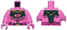 Torso Gold and Dark Green Armor Plates over Bare Skin with Muscles, Wrap Belt, Magenta and Yellow Eyes Pattern / Dark Pink Arms / Dark Pink Hands