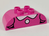 Duplo, Brick 2 x 4 Slope Curved Double with White Collar and Button Pattern