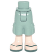 Mini Doll Hips and Trousers Cropped Large Pockets, Light Nougat Legs and Dark Green Sandals Pattern - Thick Hinge