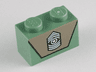 Brick 1 x 2 with Army Emblem on Dark Tan Background Pattern