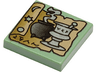 Tile 2 x 2 with HP Tan Scroll, Black Cauldron and Silver Mortar and Pestle Pattern