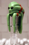 Minifigure, Head, Modified SW Nautolan Pattern (Kit Fisto)