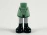 Mini Doll Hips and Skirt, Green Stripe, Light Bluish Gray Legs and Black Boots Pattern - Thick Hinge