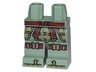 Hips and Legs with Olive Green Armor, Dark Red Sash and Knee Straps with Copper Buckles and Olive Green Sandal Straps Pattern