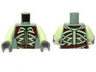 Torso LotR Armor with Light Green and Dark Red Straps and Belt Pattern / Yellowish Green Arms / Dark Bluish Gray Hands
