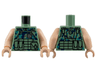 Torso Flak Vest with Pouches and Dark Blue, Dark Turquoise, and Silver Pixelated Camouflage Pattern / Light Nougat Arms / Light Nougat Hands