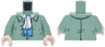 Torso Shirt Partially Open with Buttons over Blue and Dark Azure Vest, White Scarf with Fringe Pattern / Sand Green Arms / Light Nougat Hands