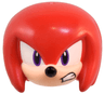Minifigure, Head, Modified Echidna with Molded Light Nougat Face and Printed Dark Purple Eyes on White Background, Black Nose and Bared Teeth Pattern