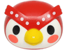 Minifigure, Head, Modified Owl with Molded White Face and Printed Black Eyes, Coral Cheeks, Yellow Beak and White Dots on Eyebrows Pattern
