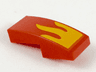 Slope, Curved 2 x 1 x 2/3 with Bright Light Orange Flame Pattern