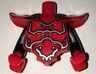 Torso, Modified Short with Armor Breastplate with Shoulder Ridges and Silver Decoration Pattern / Black Arms / Red Hands