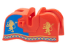 Horse Barding, Smooth Edge with Gold Lions and Border and Blue Panel Pattern