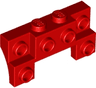 Brick, Modified 2 x 4 - 1 x 4 with 2 Recessed Studs and Thin Side Arches