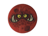 Tile, Round 2 x 2 with Bottom Stud Holder with Globlin Face with Large Teeth Pattern