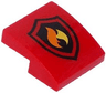 Slope, Curved 2 x 2 x 2/3 with Fire Logo Pattern