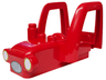 Duplo Car Body Tractor with 2 Studs, Exhaust Pipe, Dark Bluish Gray and Silver Radiator, Lime and White Headlights Pattern