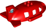 Duplo Airplane Midsize Fuselage Top with Tail with Airplane Circling Mountains Pattern
