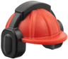 Minifigure, Headgear Helmet Construction with Molded Black Ear Protectors / Headphones Pattern