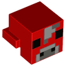 Creature Head Pixelated with Black Eyes and Nostrils, Light Bluish Gray and Dark Bluish Gray Nose, and Forehead with Dark Bluish Gray Pixel Between Eyes Pattern (Minecraft Mooshroom)