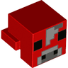 Creature Head Pixelated with Black Eyes and Nostrils, Light Bluish Gray and Dark Bluish Gray Nose, and Forehead with Light Bluish Gray Pixel Between Eyes and Dark Bluish Gray Top Border Pattern (Minecraft Mooshroom)
