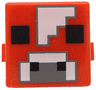 Creature Head Pixelated with Black Eyes and Nostrils, White and Dark Bluish Gray Nose and Forehead Pattern (Minecraft Mooshroom)