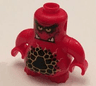 Body, Nexo Knights Scurrier with Red Arms with Bright Light Orange Eyes and Closed Frown with 4 Sharp White Teeth Pattern