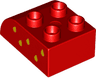Duplo, Brick 2 x 3 Slope Curved with Yellow Seeds Pattern Model Right Side