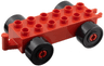 Duplo Car Base 2 x 6 with Open Hitch End and Black Wheels