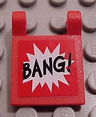 Flag 2 x 2 Square with 'BANG!' Small Font and White Starburst Explosion Horizontal Pattern on Both Sides (Stickers) - Set 7782