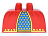Lower Body, Skirt Wide with Side Hoops (Panniers) with Blue and Gold Fabric with Hearts and Diamonds Pattern