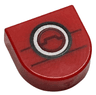 Tile, Round 1 x 1 Half Circle Extended with White and Black Circles and Dark Red Lines Pattern (Baymax Charging Station)